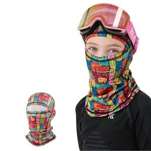 Ski mask fleece Colorful Cat Print Balaclava